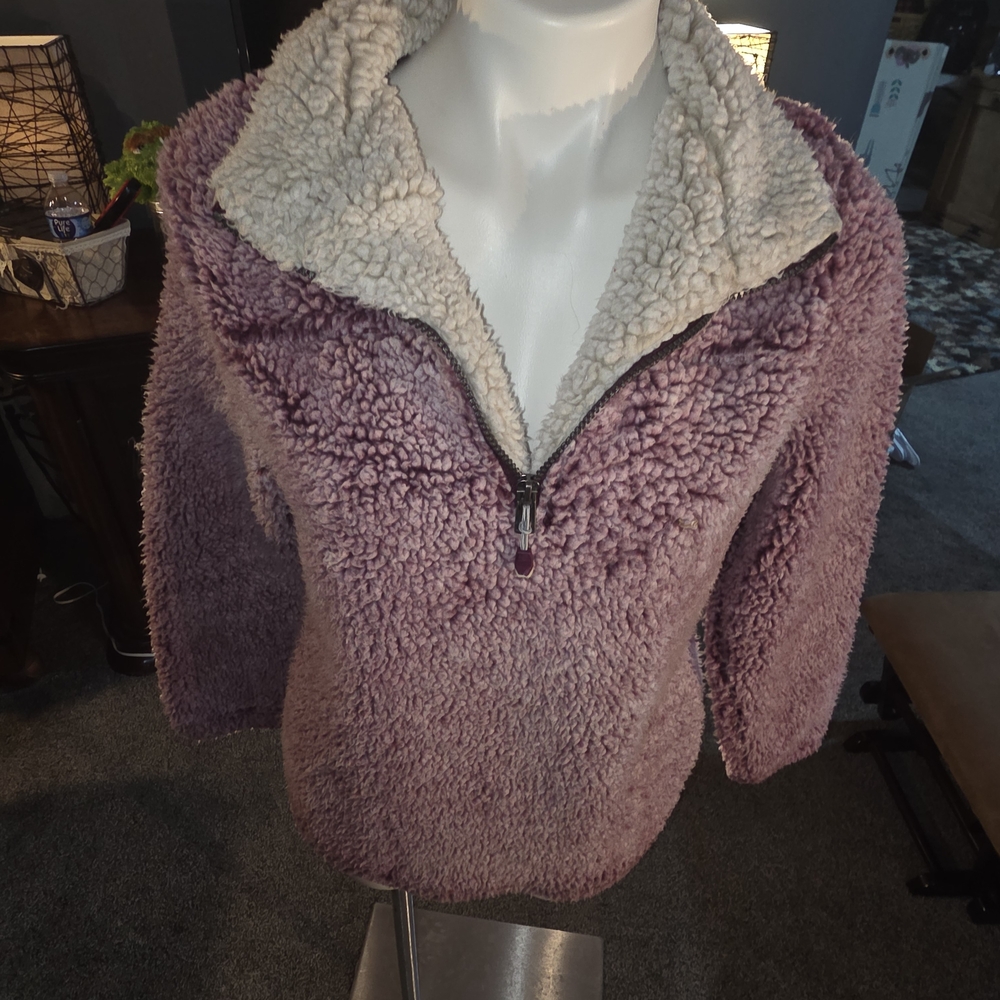 Women's Sherpa Fleece Jacket - Purple